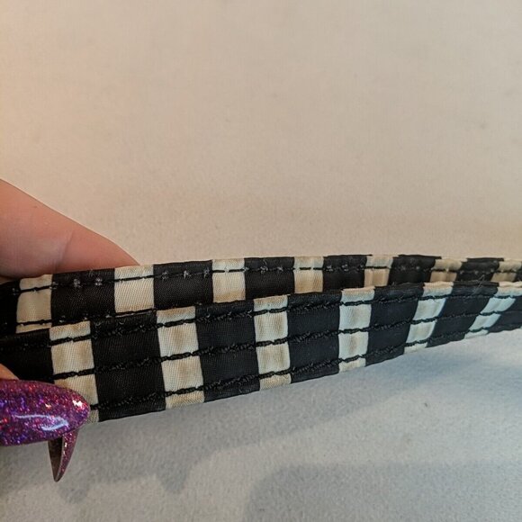 Kate Spade Flatiron Cammy Striped Nylon Shoulder Bag Purse Black White Crossbody - Picture 8 of 16